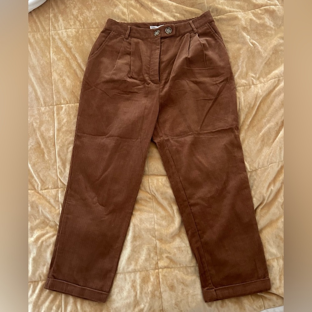 Crop wide leg corduroy pants